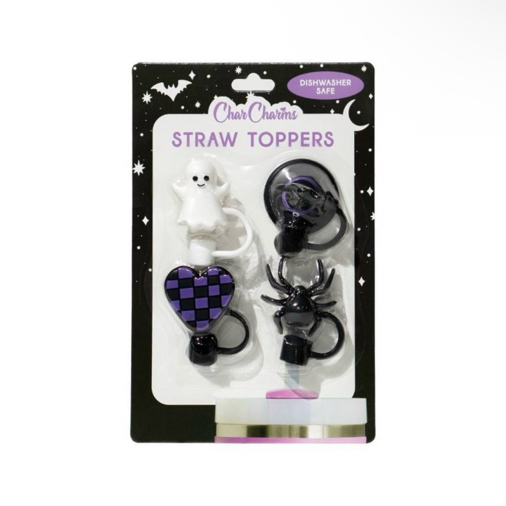 Halloween Themed 4 pack Straw Toppers for Stanley’s - Picture 2 of 5